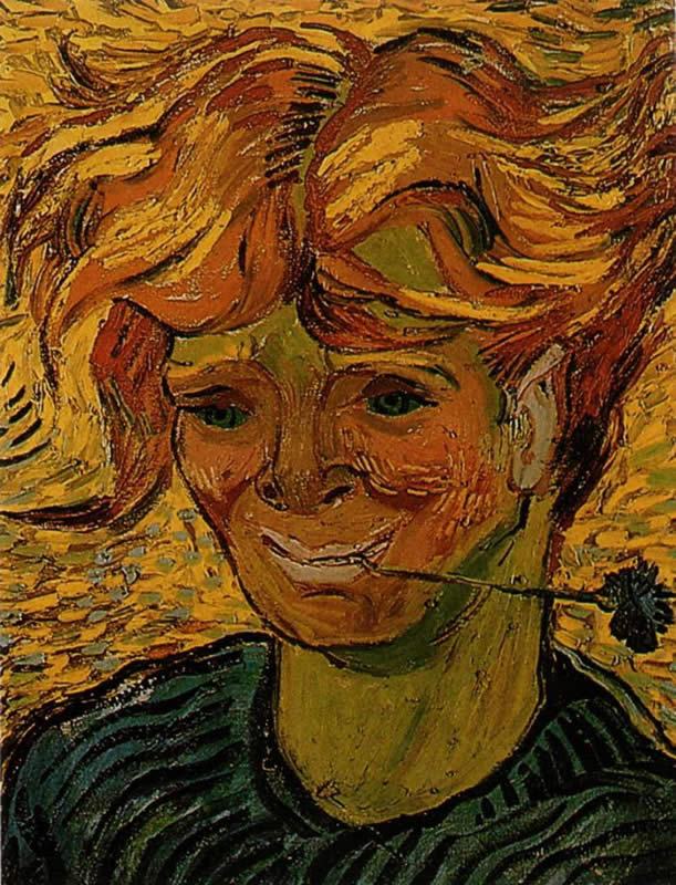 Vincent van Gogh Young Man with a Corflower